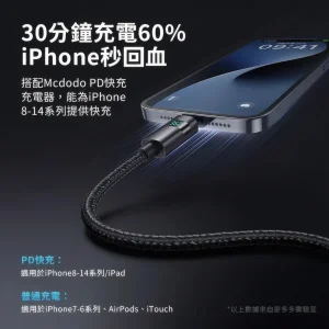 کابل تبدیل USB-C به لایتنینگ مک دودو مدل CA-657 طول 1.2 متر