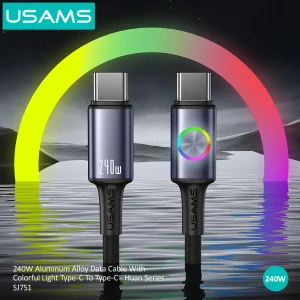 کابل تبدیل USB-C به USB-C یوسمز مدل SJ751-240W طول 1.2 متر