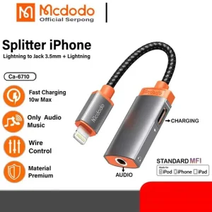 مبدل لایتنینگ به لایتنینگ/AUX مک دودو مدل CA-6710