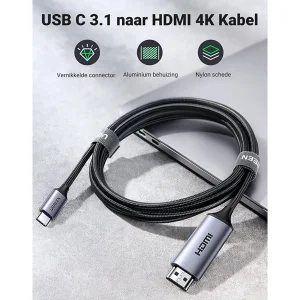 کابل تبدیل USB-C به HDMI یوگرین مدل MM142-50570 طول 1.5 متر