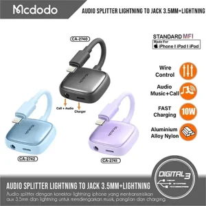 مبدل لایتنینگ به جک 3.5 میلیمتری /  USB-C مک دودو مدل CA-2741