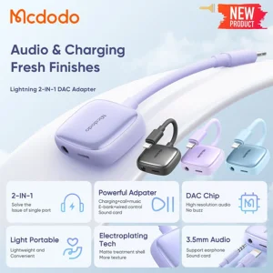 مبدل لایتنینگ به جک 3.5 میلیمتری /  USB-C مک دودو مدل CA-2741