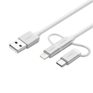 کابل تبدیل USB به لایتنینگ/USB-C/MicroUSB یوگرین مدل 80825-US186 به طول 1 متر