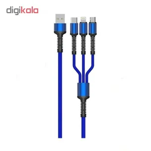 کابل تبدیل USB به microUSB/USB-C/لایتنینگ الدینیو مدل LC93 طول 1.2 متر