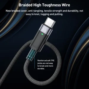 کابل USB-C یسیدو مدل AUTO POWER OFF CA160 60W طول 1.2 متر