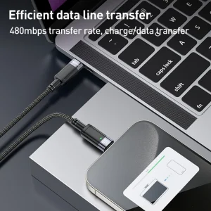 کابل USB-C یسیدو مدل AUTO POWER OFF CA160 60W طول 1.2 متر
