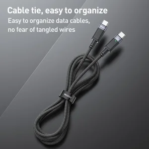 کابل USB-C یسیدو مدل AUTO POWER OFF CA160 60W طول 1.2 متر