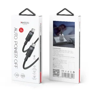 کابل USB-C یسیدو مدل AUTO POWER OFF CA160 60W طول 1.2 متر