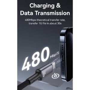 کابل USB-C یوسمز مدل SJ752-60W طول 1.2 متر