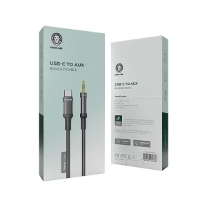 کابل تبدیل USB-C به AUX گرین لاین مدل braided طول ۱ متر
