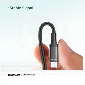 کابل تبدیل USB-C به AUX گرین لاین مدل braided طول ۱ متر