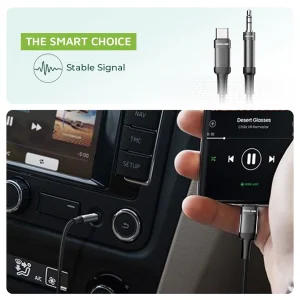 کابل تبدیل USB-C به AUX گرین لاین مدل braided طول ۱ متر