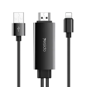 کابل تبدیل لایتنینگ به HDMI/ usb یسیدو مدل HM04 طول 1.8 متر