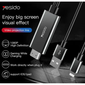 کابل تبدیل لایتنینگ به HDMI/ usb یسیدو مدل HM04 طول 1.8 متر