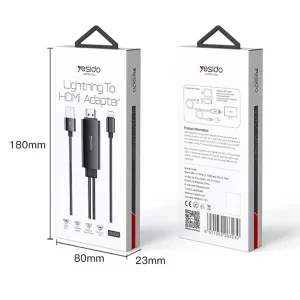 کابل تبدیل لایتنینگ به HDMI/ usb یسیدو مدل HM04 طول 1.8 متر
