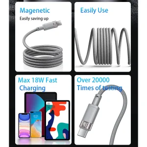 کابل تبدیل USB به USB-C یسیدو مدل MAGNETIC CA173 طول 1 متر