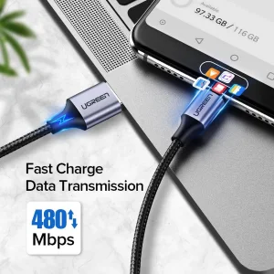 کابل تبدیل USB-C به USB یوگرین مدل US288-60126 طول 1 متر