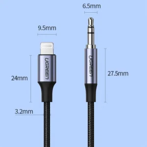 مبدل Lightning به جک 3.5mm یوگرین مدل US315-70509 طول 1 متر