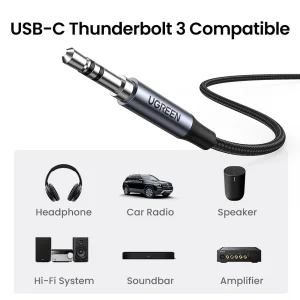 کابل تبدیل USB-C به جک 3.5mm یوگرین مدل CM450-20192 طول 1 متر