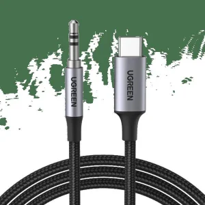 کابل تبدیل USB-C به جک 3.5 میلی متری یوگرین مدل AV143 - 30633 طول یک متر