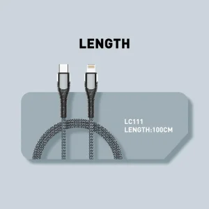 کابل تبدیل USB-C به لایتنینگ الدینیو مدل LC111 PD30W طول 1 متر