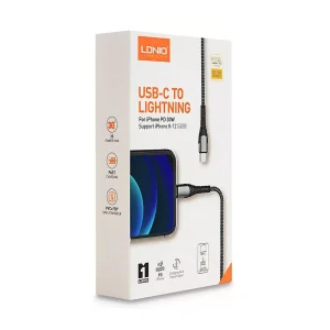 کابل تبدیل USB-C به لایتنینگ الدینیو مدل LC111 PD30W طول 1 متر