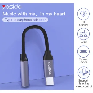 مبدل USB-C به جک 3.5 میلی متری یسیدو مدل YAU-19
