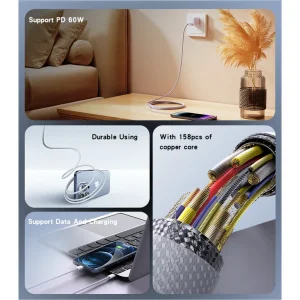 کابل  USB-C یسیدو  مدل CA163 طول 1.2 متر