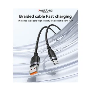 کابل تبدیل USB به USB-C یسیدو مدل CA133 طول 2 متر