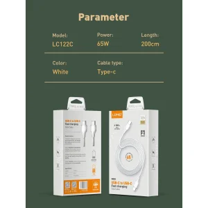 کابل تبدیل USB-C الدینیو مدل LC122-C طول 2 متر