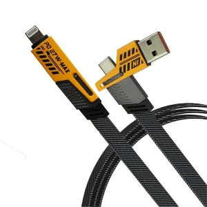 کابل تبدیل USB/USB-C به لایتنینگ/USB-C الدنیو مدل 4in1 طول 1 متر