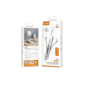 کابل تبدیل USB به USB-C/MicroUSB/لایتنینگ الدینیو مدل LC-130 طول 0.2 متر