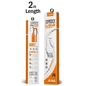 کابل تبدیل USB به لایتنینگ الدینیو مدل LS-362  طول 2 متر
