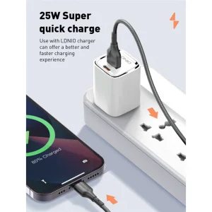 کابل تبدیل USB به USB-C / microUSB الدینیو مدل LS851 طول 1 متر