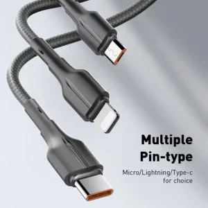 کابل تبدیل USB به USB-C / microUSB الدینیو مدل LS851 طول 1 متر