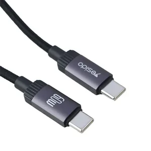 کابل USB-C یسیدو مدل DUAL -C CA204 60W طول 1 متر