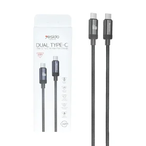 کابل USB-C یسیدو مدل DUAL -C CA204 60W طول 1 متر
