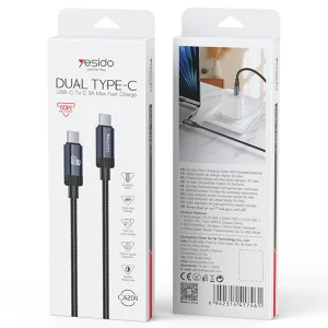 کابل USB-C یسیدو مدل DUAL -C CA204 60W طول 1 متر
