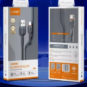 کابل‌ تبدیل USB به USB-C الدینیو‌ مدل Ls641 طول 1 متر