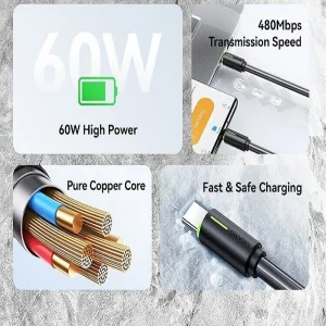 کابل USB-C یوسمز مدل SJ734 طول 1 متر