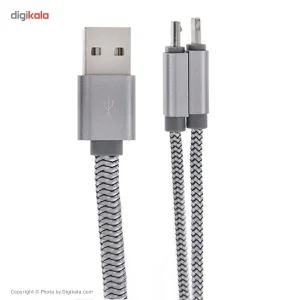 کابل تبدیل USB به microUSB/لایتنینگ الدینیو مدل LC86 طول 1.1 متر