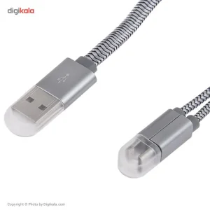 کابل تبدیل USB به microUSB/لایتنینگ الدینیو مدل LC86 طول 1.1 متر