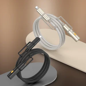 کابل تبدیل USB-C به لایتنینگ/USB-C الدینیو مدل LC20 طول 1.2 متر