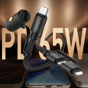 کابل تبدیل USB-C به لایتنینگ/USB-C الدینیو مدل LC20 طول 1.2 متر