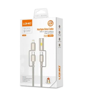 کابل تبدیل USB-C به لایتنینگ/USB-C الدینیو مدل LC20 طول 1.2 متر