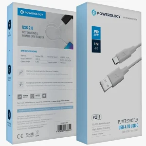 کابل تبدیل USB به USB-C  پاورولوژی مدل PCAB015 طول 1.2 متر
