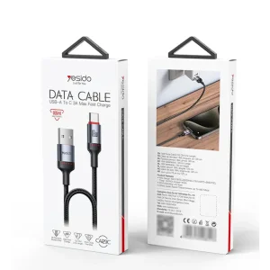 کابل تبدیل USB به USB-C یسیدو مدل DATA CA129C طول 1.2 متر