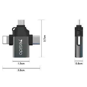 مبدل USB-C / MicroUSB / لایتنینگ OTG یسیدو مدل GS15