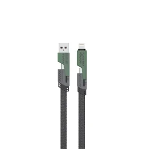 کابل تبدیل USB/USB-C به USB-C/لایتنینگ گرین لاین مدل 2 in 2 Braided