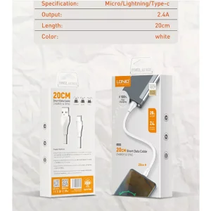 کابل تبدیل USB به microUSB الدینیو مدل LS550 طول 0.2 متر